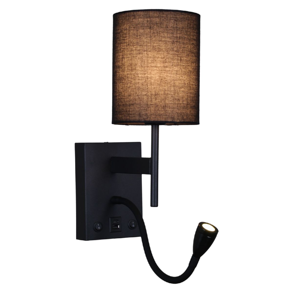 бра reluce 86210-9.2-001kt led3w+e14 bk