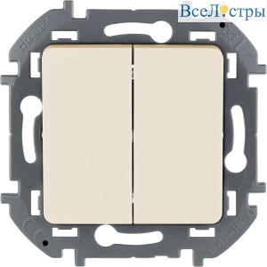 Выключатель двухклавишный Legrand Inspiria 673621
