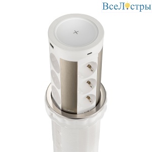 Блок розеток 17 (12 секций и USB type A+C) беспроводная зарядка Mebax 00-00002600