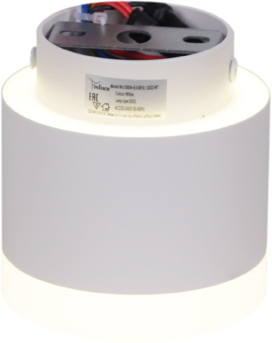 накладной светильник reluce 53004-9.5-001il gx53+led3w wt