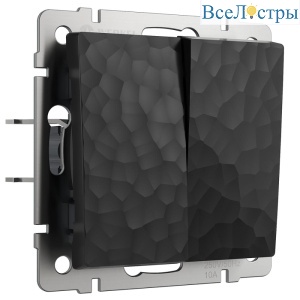Выключатель Werkel Hammer двухклавишный черный W1220008 4690389162329