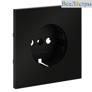 Накладка для розетки с заземлением Voltum S70 (черный матовый) VLS000608