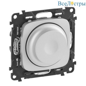 Светорегулятор Legrand Valena Allure поворотный без нейтрали алюминий 752960
