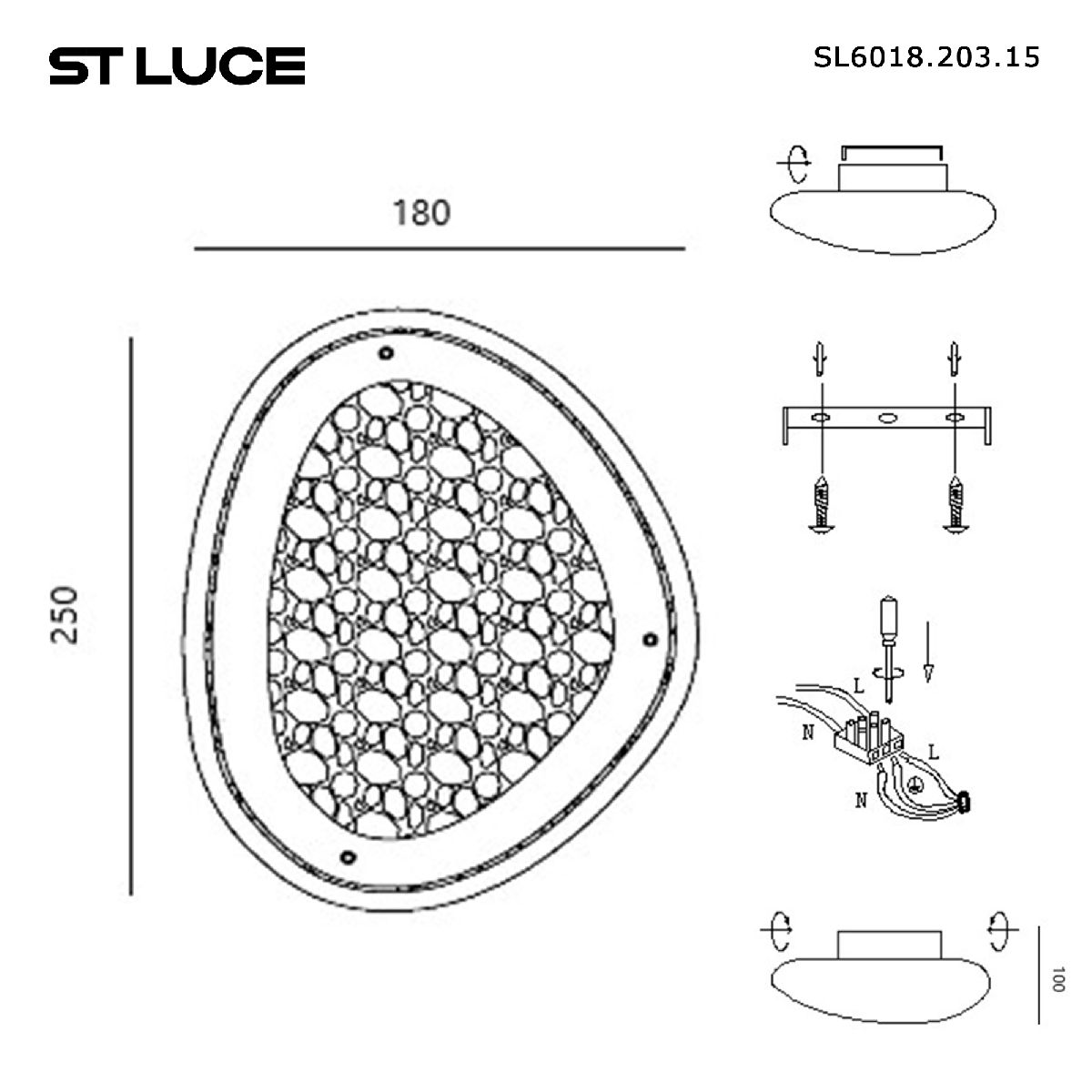 настенный светильник st luce enigma sl6018.203.15