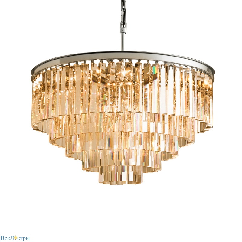 подвесная люстра delight collection 1920s odeon kr0387p-10a chrome/amber