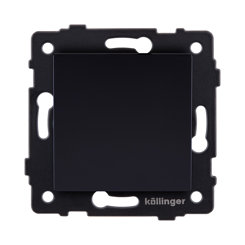 выключатель кнопочный 1-клавишный 10а/250в, черный kollinger rea-s-005bk для aspekt, eleganz, reflex