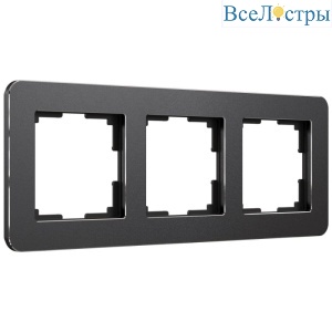 Рамка на 3 поста Werkel Platinum черный алюминий 4690389184482 W0032608