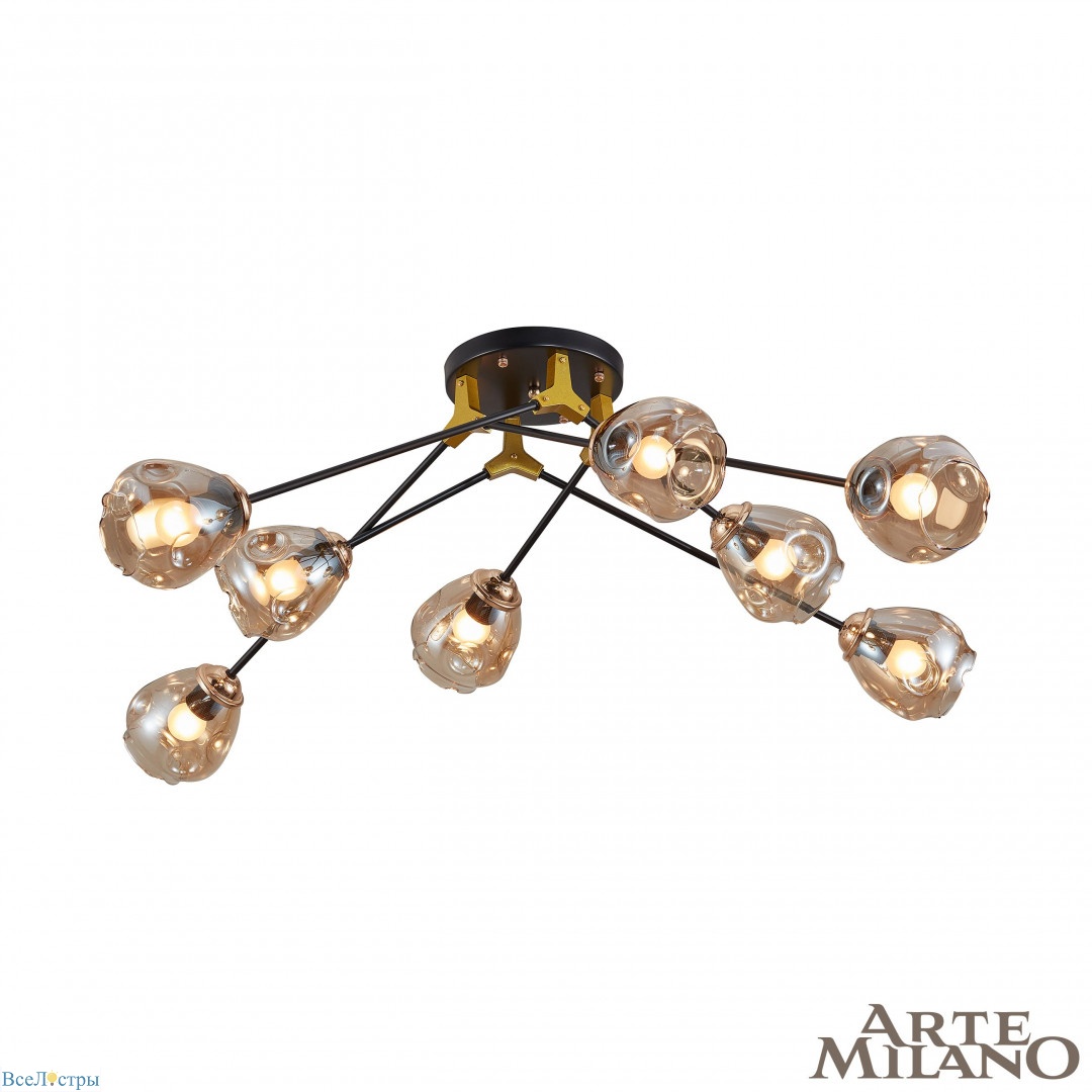 потолочная люстра arte milano amalfi 252588/8 br