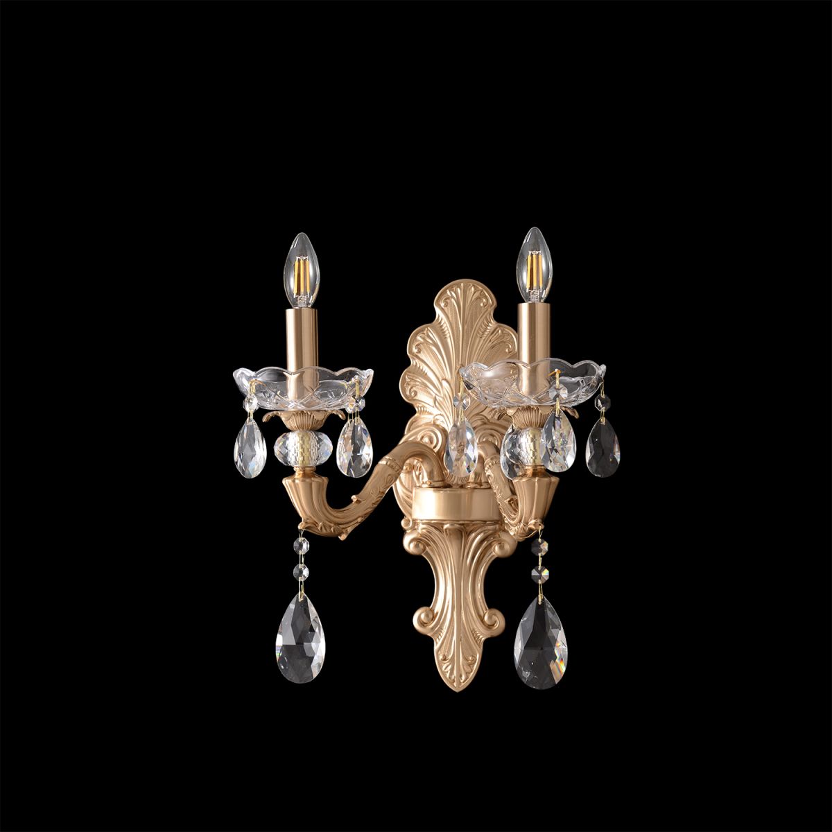 бра crystal lux elizabeth ap2 brass