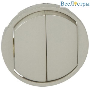 Лицевая панель Legrand Celiane выключателя двухклавишного титановая 068302