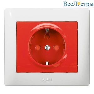 Розетка 2К+3 Legrand Galea Life Magic 16A 250V с/з с блокировкой красная 771029