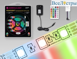 Светодиодная лента Ambrella Light LED Strip 12В 5050 14,4Вт/м RGB 5м IP20 GS2402