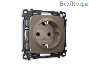 Комплект механизма розетки с/з на винтовых зажимах Ambrella Volt Omega MO636010