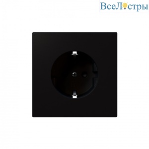 Розетка SCHUKO с защитными шторками 16A 250V 2P+T, цвет Черный матовый (soft touch) Jasmart FD5501PBM