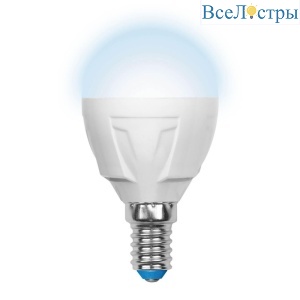 Лампа светодиодная (UL-00002417) Uniel E14 7W 4000K матовая LED-G45 7W/NW/E14/FR PLP01WH