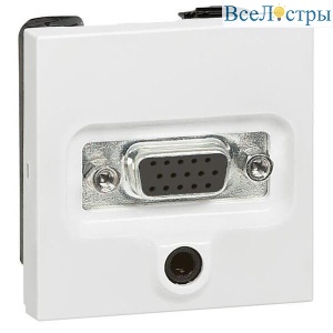 Розетка аудио/видео HD15+Jack3.5 Legrand Valena белая 770082