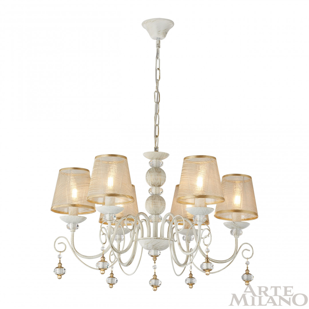 подвесная люстра arte milano 347620/6 wt+g