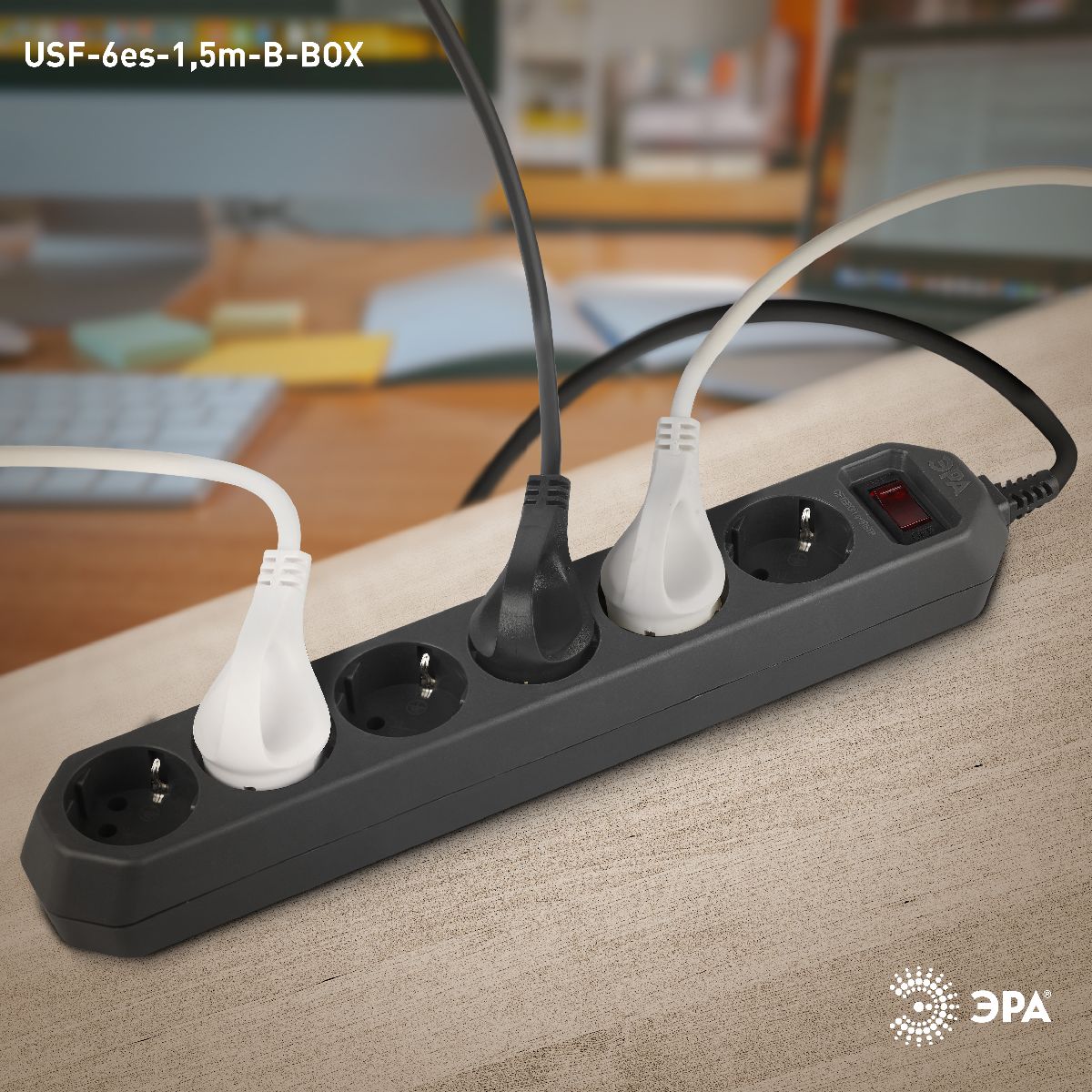 сетевой фильтр эра usf-6es-1,5m-b-box б0037261