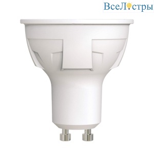 Лампа светодиодная диммируемая (UL-00003990) Uniel GU10 6W 3000K матовая LED-JCDR 6W/WW/GU10/FR/DIM PLP01WH
