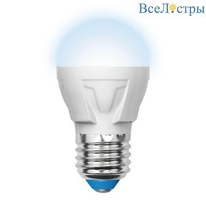 Лампа светодиодная (UL-00002418) Uniel E27 7W 4000K матовая LED-G45 7W/NW/E27/FR PLP01WH
