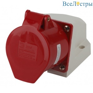 Розетка ЭРА R(OUT)-32-3P-PE-N-IP44 стационарная наружная 125 3Р+РЕ+N 32А 380В IP44 Б0032879