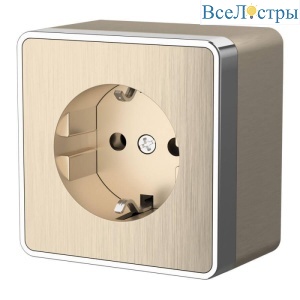 Розетка с заземлением Werkel Gallant шампань рифленый W5071010 4690389164491 a051038