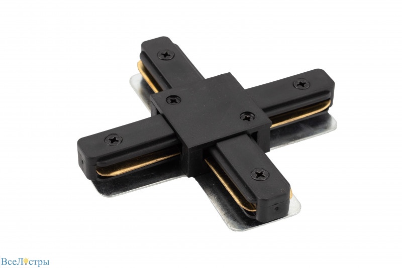 коннектор х-образный denkirs dk track black tr1104-bk