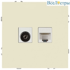 Розетка Эра Galaxy 15-3110-02 комбинированная RJ45+TV IP20 слоновая кость Б0070778