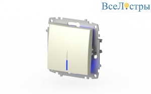 Выключатель одноклавишный с подсветкой ELBI Zena Vega 609-010300-201