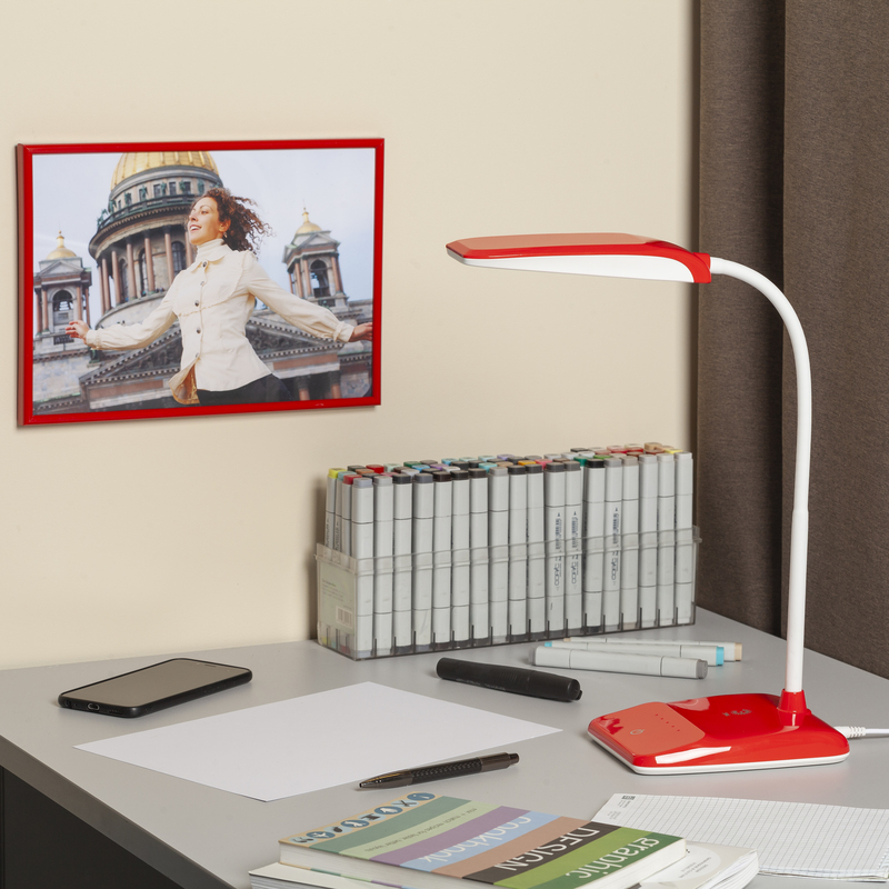 настольная лампа эра nled-447-9w-r б0017434