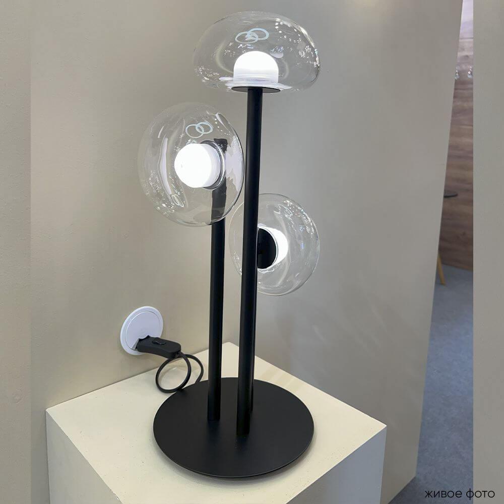 настольная лампа crystal lux bosque lg3 black/transparent