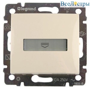 Выключатель карточный Legrand Valena с выдержкой времени и подсветкой слоновая кость 774134