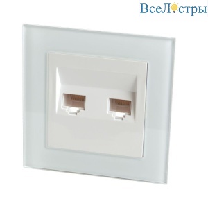 Розетка компьютерная двухместная Stekker Катрин белый GLS00-7006-01 39246