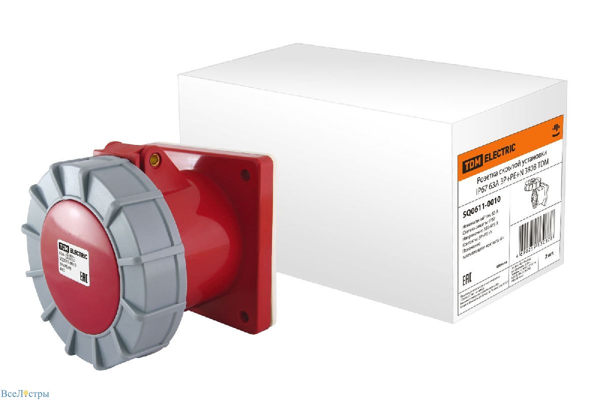 розетка скрытой установки tdm electric sq0611-0010
