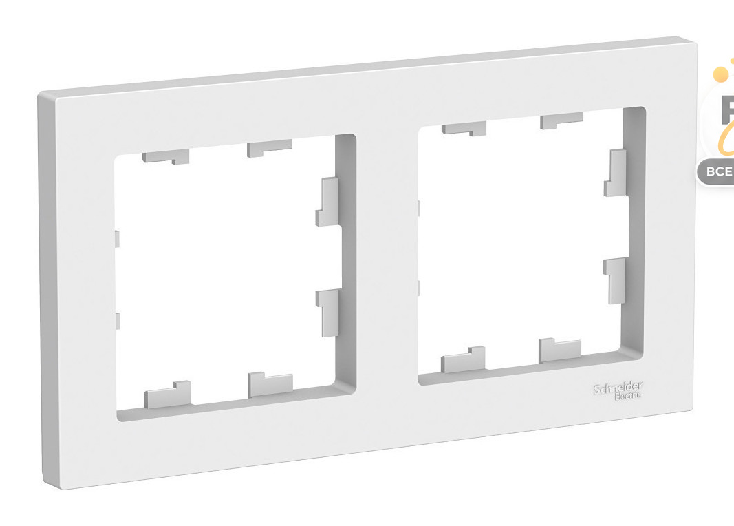 рамка 2-ая бел, универсальная schneider electric atlasdesign atn000102