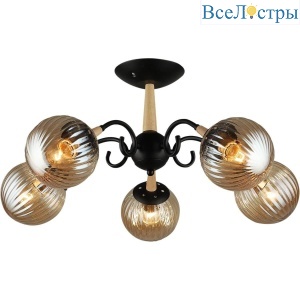 Потолочная люстра Reluce 04886-0.3-05 BK+WOOD