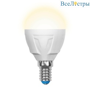 Лампа светодиодная (UL-00002419) Uniel E14 7W 3000K матовая LED-G45 7W/WW/E14/FR PLP01WH