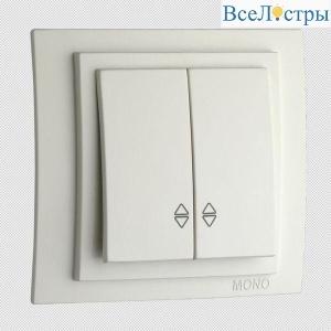 Выключатель Mono Electric Despina/ Larissa двухклавишный проходной белый 500-001923-111