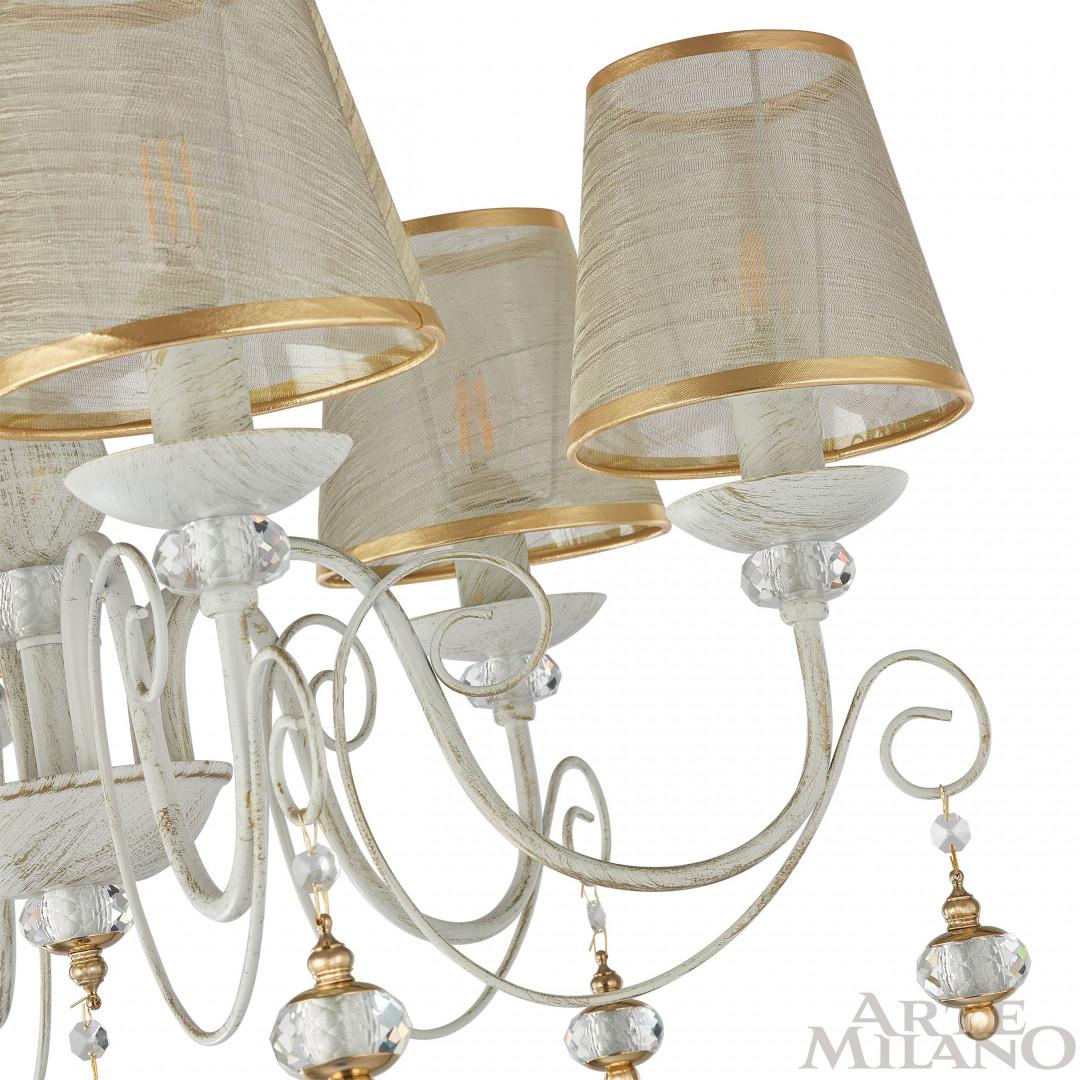 подвесная люстра arte milano 347620/6 wt+g
