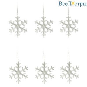 Светодиодная гирлянда Uniel занавес Снежинки-1 (UL-00007336) синий ULD-E1503-072/DTA Blue IP20 Snowflakes-3