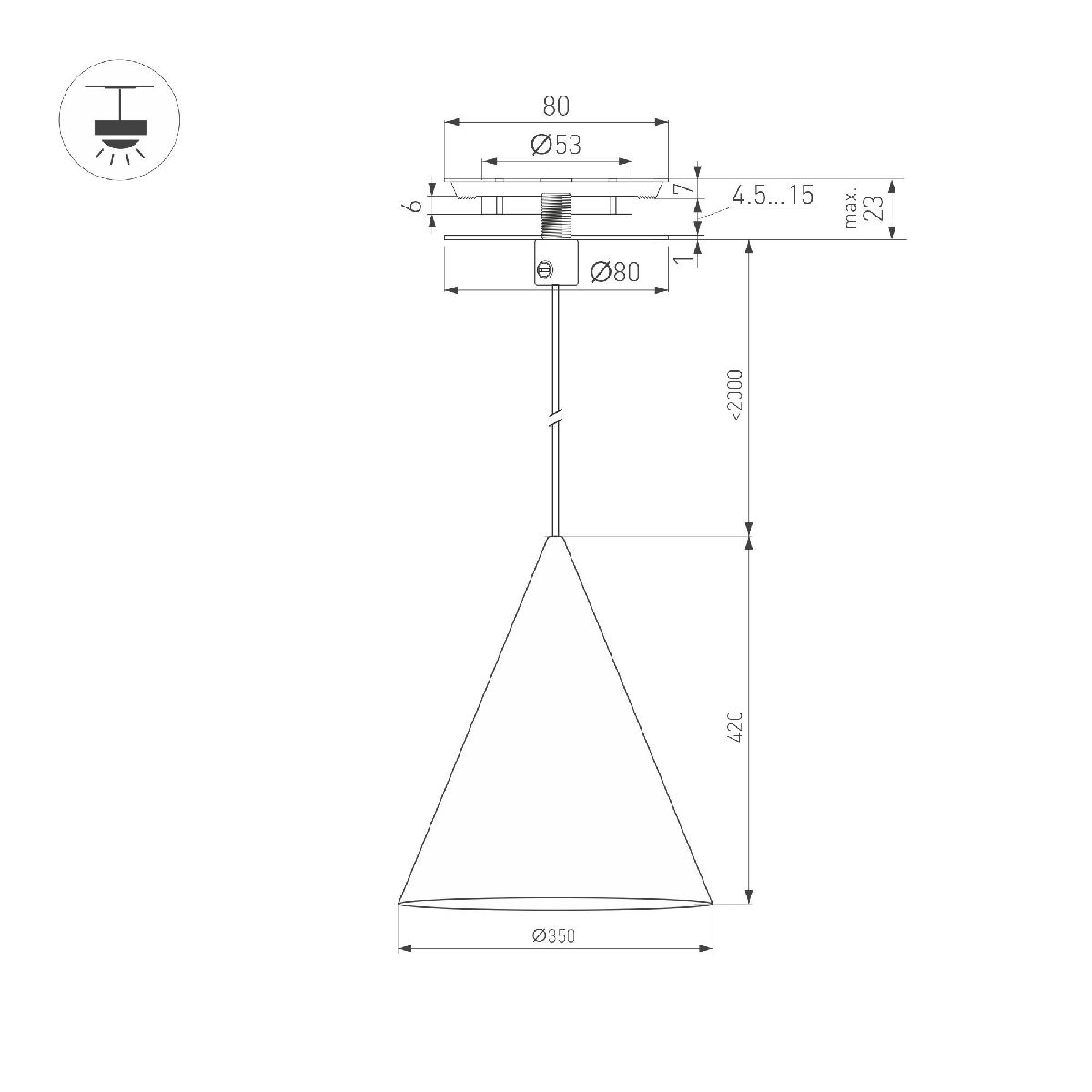 подвесной светильник arlight sp-makoto-r350-14w warm3000 054160
