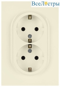 Розетка Эра Arktik 16-2105-02 двойная с заземлением 2X2P+E Schuko со шторками 16А-250В слоновая кость Б0070455