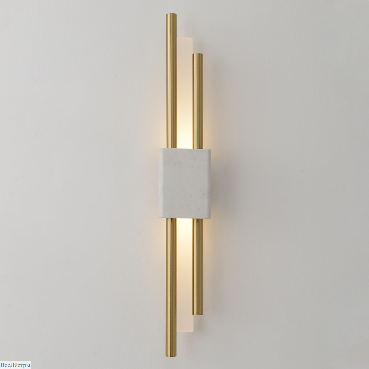 настенный светильник crystal lux carta ap6w led white/brass