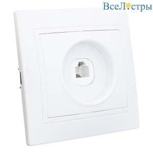 Розетка телефонная RJ11 скрытой установки IP20, белая "Дельта" General 477228