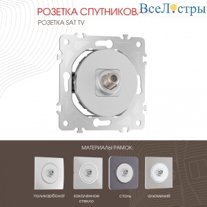 Розетка спутниковая SAT TV Arte Milano 202.42-1.silver
