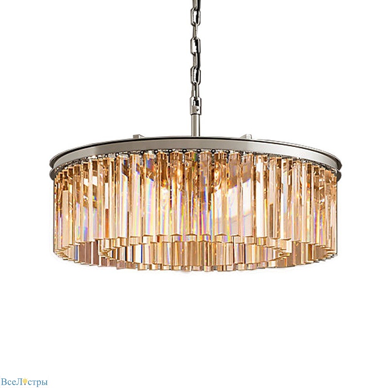 подвесная люстра delight collection 1920s odeon kr0387p-10b chrome/amber