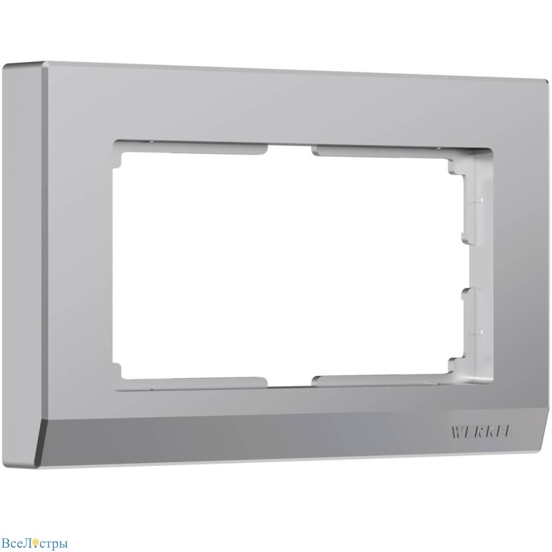 рамка для двойной розетки werkel stark серебряный w0081806 4690389162091
