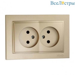 Розетка 2К двойная Mono Electric Despina 16A 250V винтовое подключение титан 102-222205-121