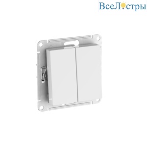 Переключатель 2-клавишный, сх.6/2, 10АХ, Systeme Electric AtlasDesign Белый ATN000165S