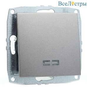 Выключатель Mono Electric Despina/ Larissa одноклавишный с подсветкой антрацит 500-002425-101